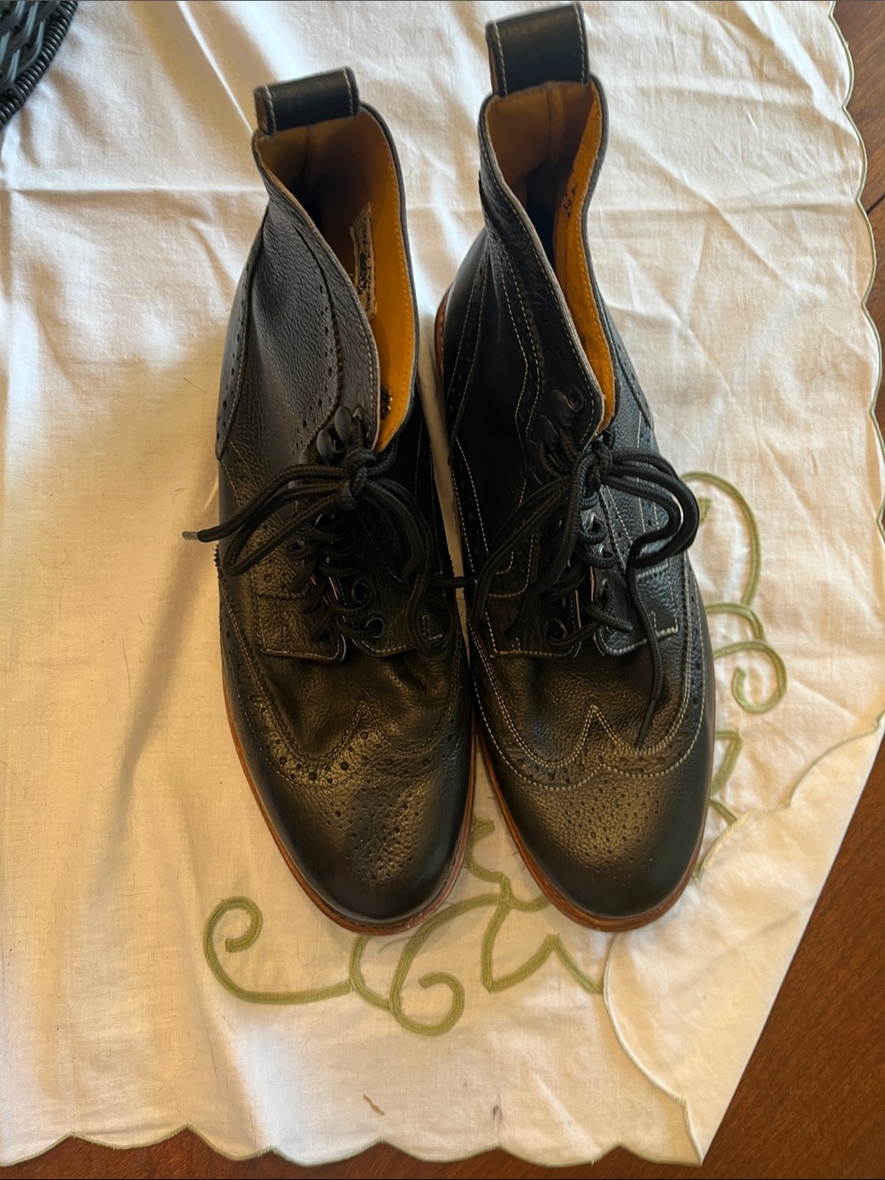 Stacy Adams Black Leather Chukka Wingtip Boots